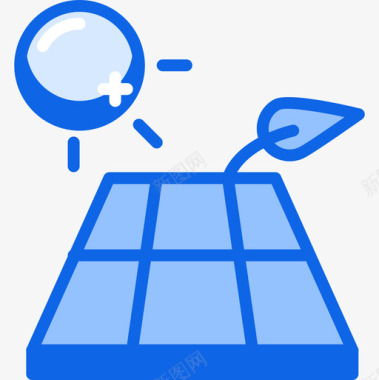 太阳能电池板生态161蓝色图标图标