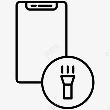 手电筒电灯智能手机图标图标