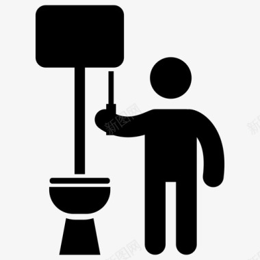 冲水家庭清洁卫生间清洁图标图标