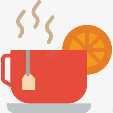 茶杯7号咖啡厅平的图标图标