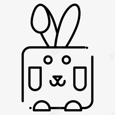 兔子复活节假日图标图标