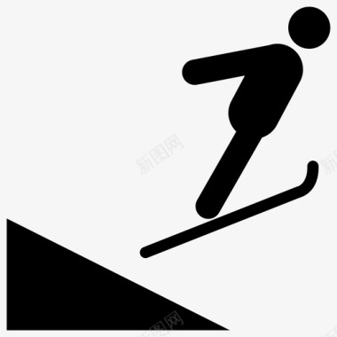 滑雪奥运会滑雪道图标图标