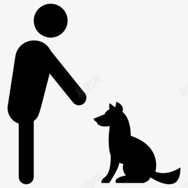 狗坐驯狗服从训练图标图标