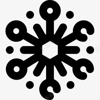 雪花新年32轮廓图标图标