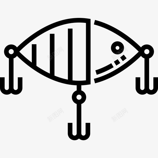 鱼饵钓鱼17线状图标svg_新图网 https://ixintu.com 线状 钓鱼 鱼饵