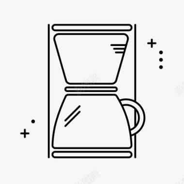 咖啡机器具冲泡图标图标