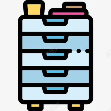填充柜文件和文件37线颜色图标图标