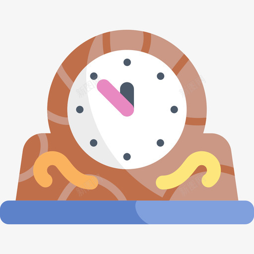 时钟新年24平图标svg_新图网 https://ixintu.com 新年 时钟