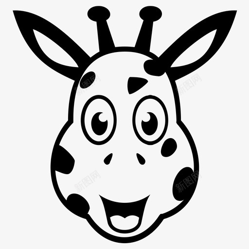 长颈鹿动物动物脸图标svg_新图网 https://ixintu.com 动物 可爱 爱的 玩具 长颈鹿