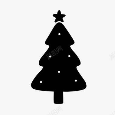 圣诞树庆祝装饰品图标图标