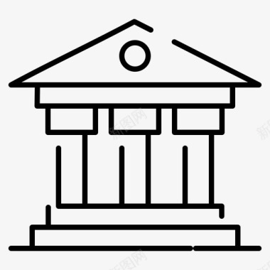 银行大楼机构图标图标