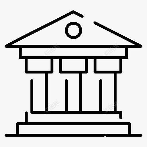 银行大楼机构图标svg_新图网 https://ixintu.com 大楼 希腊 机构 爱尔兰 独立日 虚线 规则 货币 银行
