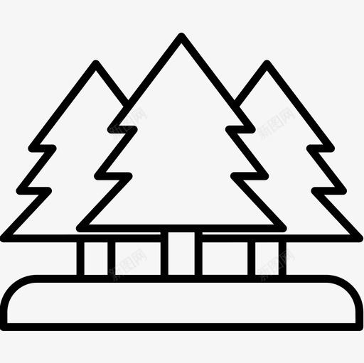 松树冬季运动直线型图标svg_新图网 https://ixintu.com 冬季运动 松树 直线 线型