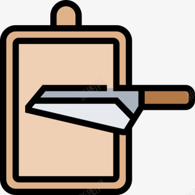 刀烧烤和烧烤3线性颜色图标图标
