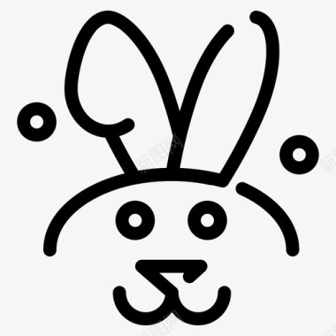 兔子复活节快乐的伊斯特堡虚线图标图标
