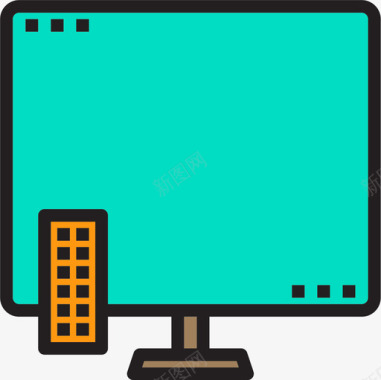 电视设备与技术7线性彩色图标图标