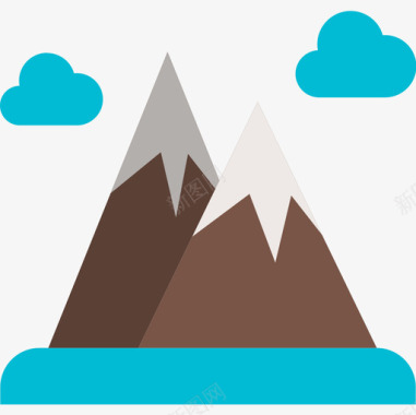 山地冬季运动2平坦图标图标