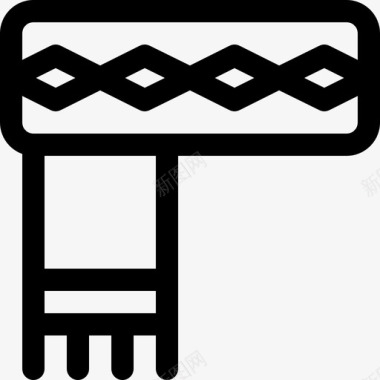 围巾冬季运动7直线型图标图标