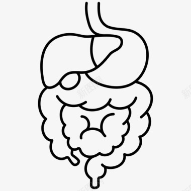 消化系统结肠肠图标图标