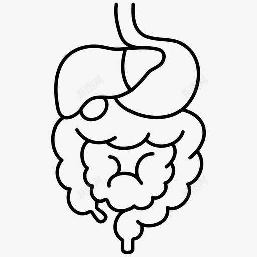 消化系统结肠肠图标svg_新图网 https://ixintu.com 消化系统 结肠 肝 肠 胃 膀胱