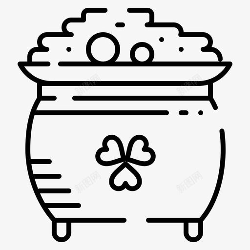 金罐硬币圣帕特里克图标svg_新图网 https://ixintu.com 帕特 帕特里 爱尔兰 独立日 硬币 虚线 规则 里克 金罐