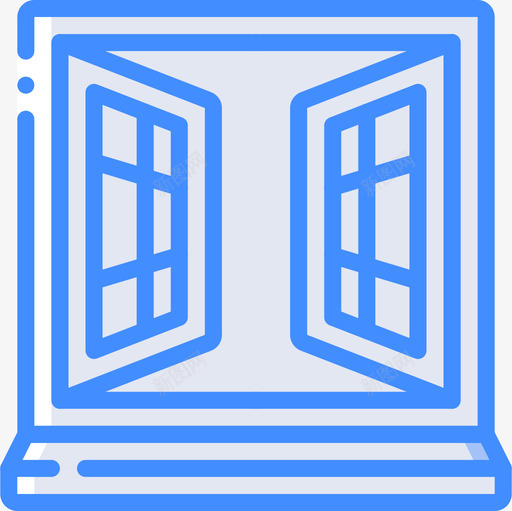 窗户建筑窗户4蓝色图标svg_新图网 https://ixintu.com 建筑 窗户 蓝色