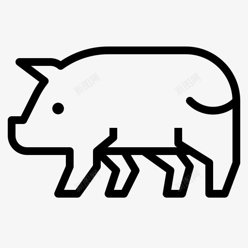 猪肉动物农场图标svg_新图网 https://ixintu.com 农场 动物 概要 火腿 猪肉 餐厅