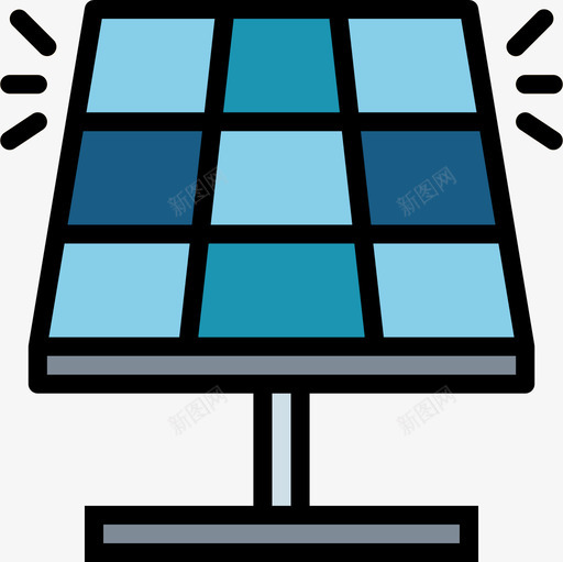 太阳能电池板eco14线性颜色图标svg_新图网 https://ixintu.com eco14 太阳能电池板 线性颜色