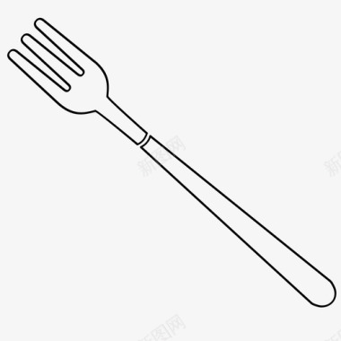 叉子轮廓炊具餐具图标图标