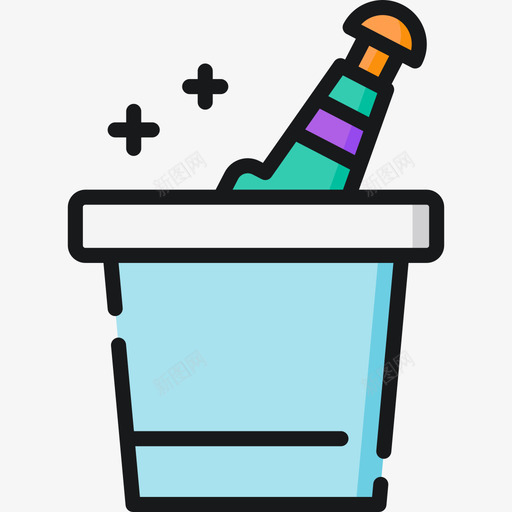 冰桶派对和庆典11线性颜色图标svg_新图网 https://ixintu.com 冰桶 派对和庆典11 线性颜色