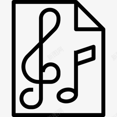 音乐文件多媒体51线性图标图标