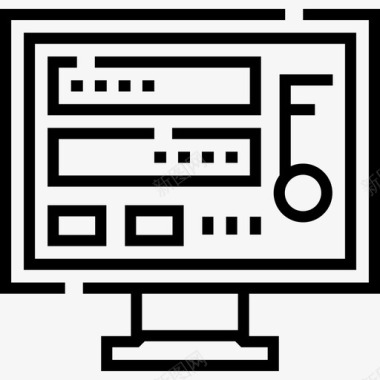 关键字保护和安全7线性图标图标