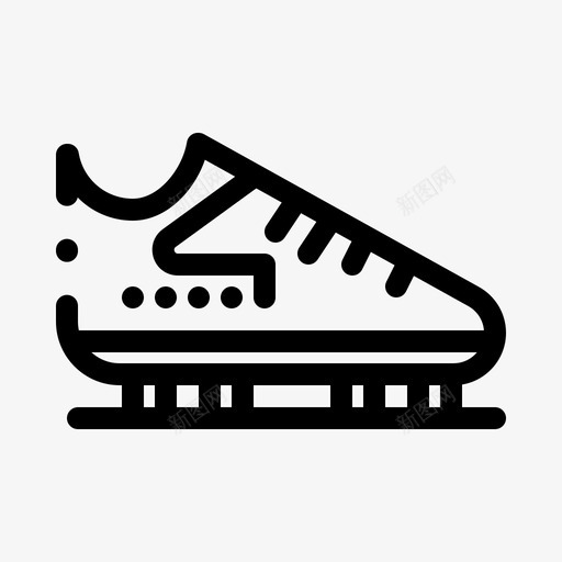 靴子鞋钉鞋图标svg_新图网 https://ixintu.com 健身娱乐和体育器材加粗虚线 靴子 鞋 鞋钉