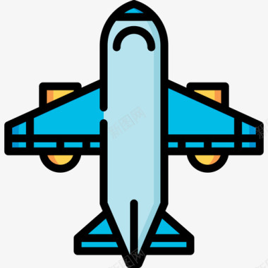 飞机旅行148线性颜色图标图标