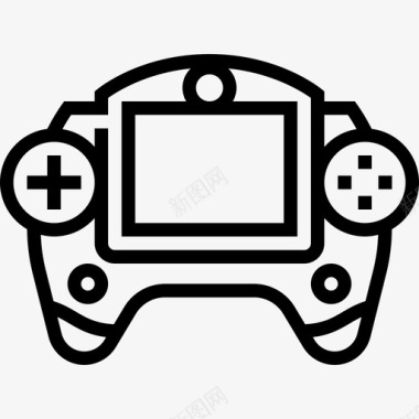 控制器视频游戏3线性图标图标