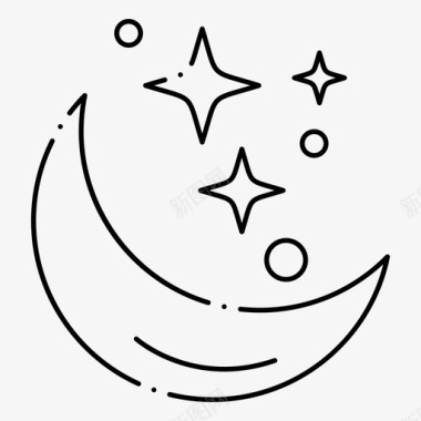 月亮夜晚太空图标图标