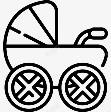 婴儿车婴儿淋浴7直线型图标图标