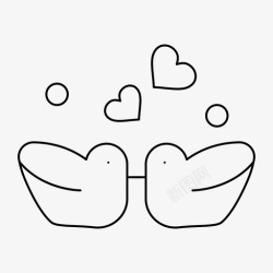 4只鸭子鸟夫妇鸭子图标高清图片