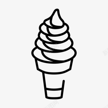 冰淇淋蛋卷食品餐厅图标图标