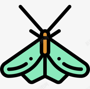 蛾子昆虫12线状颜色图标图标