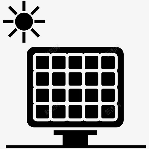 太阳能电池生态电力图标svg_新图网 https://ixintu.com 充满能量 太阳 太阳能板 太阳能电池 房屋 环境 生态 电力