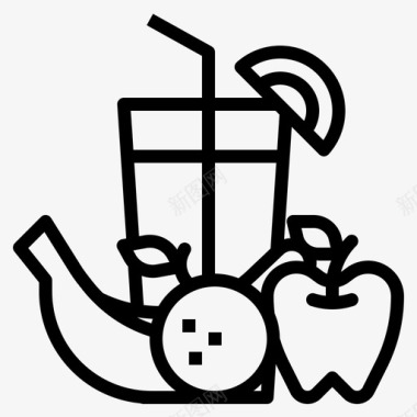 果汁苹果水果图标图标