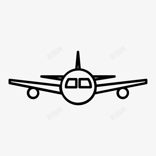 飞机飞行前视图图标svg_新图网 https://ixintu.com 旅行 视图 运输 飞机 飞行