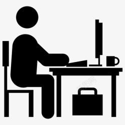 十字形办公桌设计图工作场所办公桌员工图标高清图片