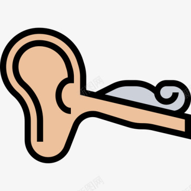 耳人体器官6线状颜色图标图标