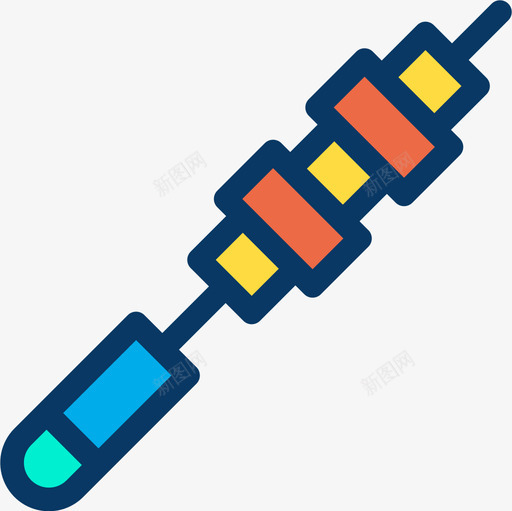 Brochette厨房50线性颜色图标svg_新图网 https://ixintu.com Brochette 厨房 线性 颜色