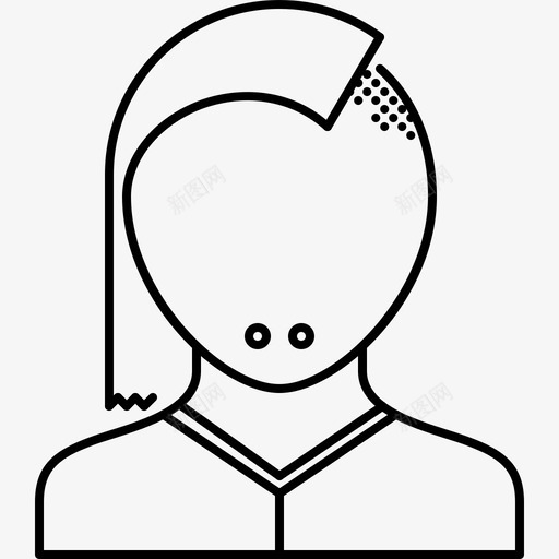 女性发型底边图标svg_新图网 https://ixintu.com 64x64 人物 发型 女性 底边 轮廓