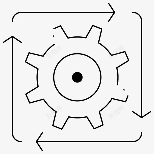 工作流程自动化开发图标svg_新图网 https://ixintu.com 业务 产品管理 全球 工作流程 开发 细线 自动化 运营