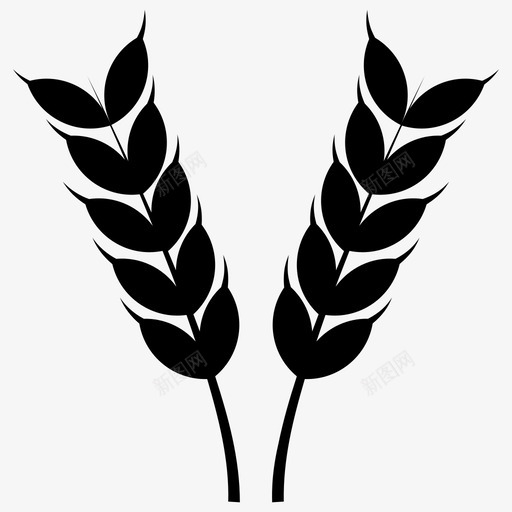 小麦穗大麦谷物图标svg_新图网 https://ixintu.com 农业 固体 图标 大麦 小麦 有机 燕麦 玉米 谷物 麦穗