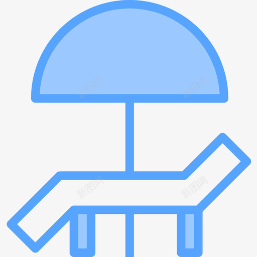 躺椅家具101蓝色图标svg_新图网 https://ixintu.com 家具 蓝色 躺椅